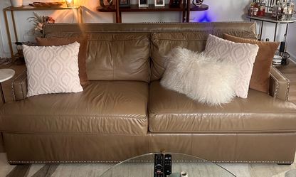 Ethan Allen Leather Couch