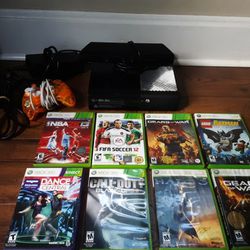 Xbox 360, Cords, Controller & Games 