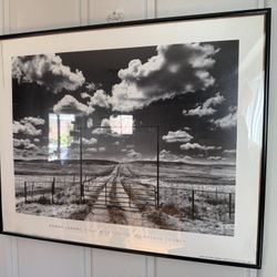 Roman Loranc Art Print - Road With Clouds, Stanislaus County - Framed, Printed in England