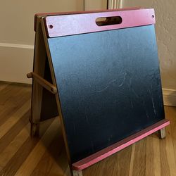 Easel for kids with chalkboard and whiteboard