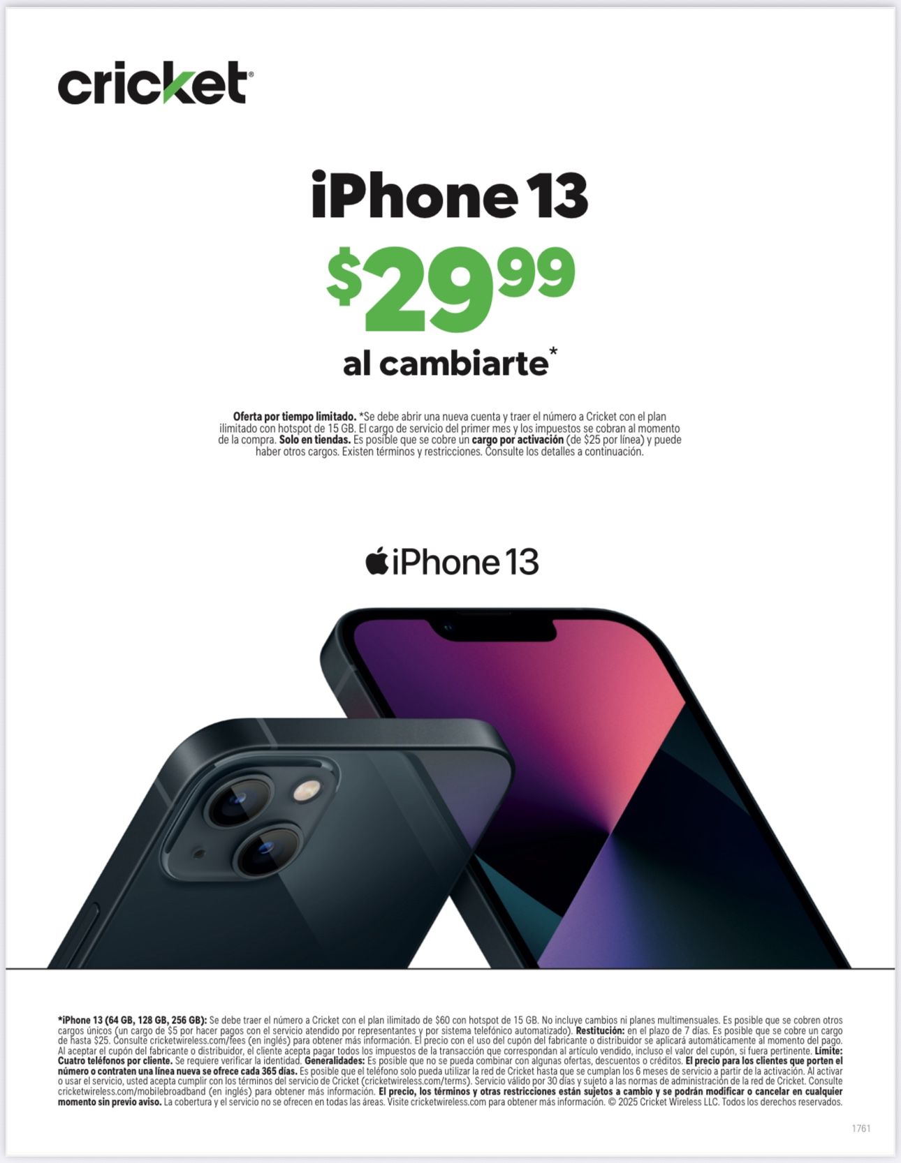 Cámbiate Hoy Y Llévate El iPhone 13 X Solo $29.99!