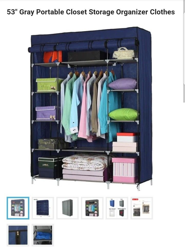 Storage Organizer Clothes Wardrobe Rack with Shelves