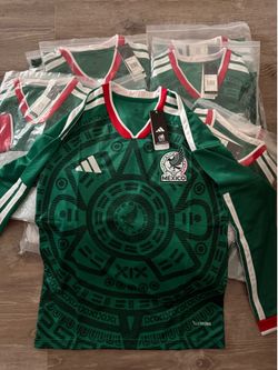 ⚽ FOR SALE: long sleeve green Mundial Mexico National Team Men's Adidas Soccer Jerseys ⚽ Price: $55 each OR get a deal at 2 for $100! Sizes Available: