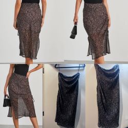 Vici Leopard Print Midi Skirt