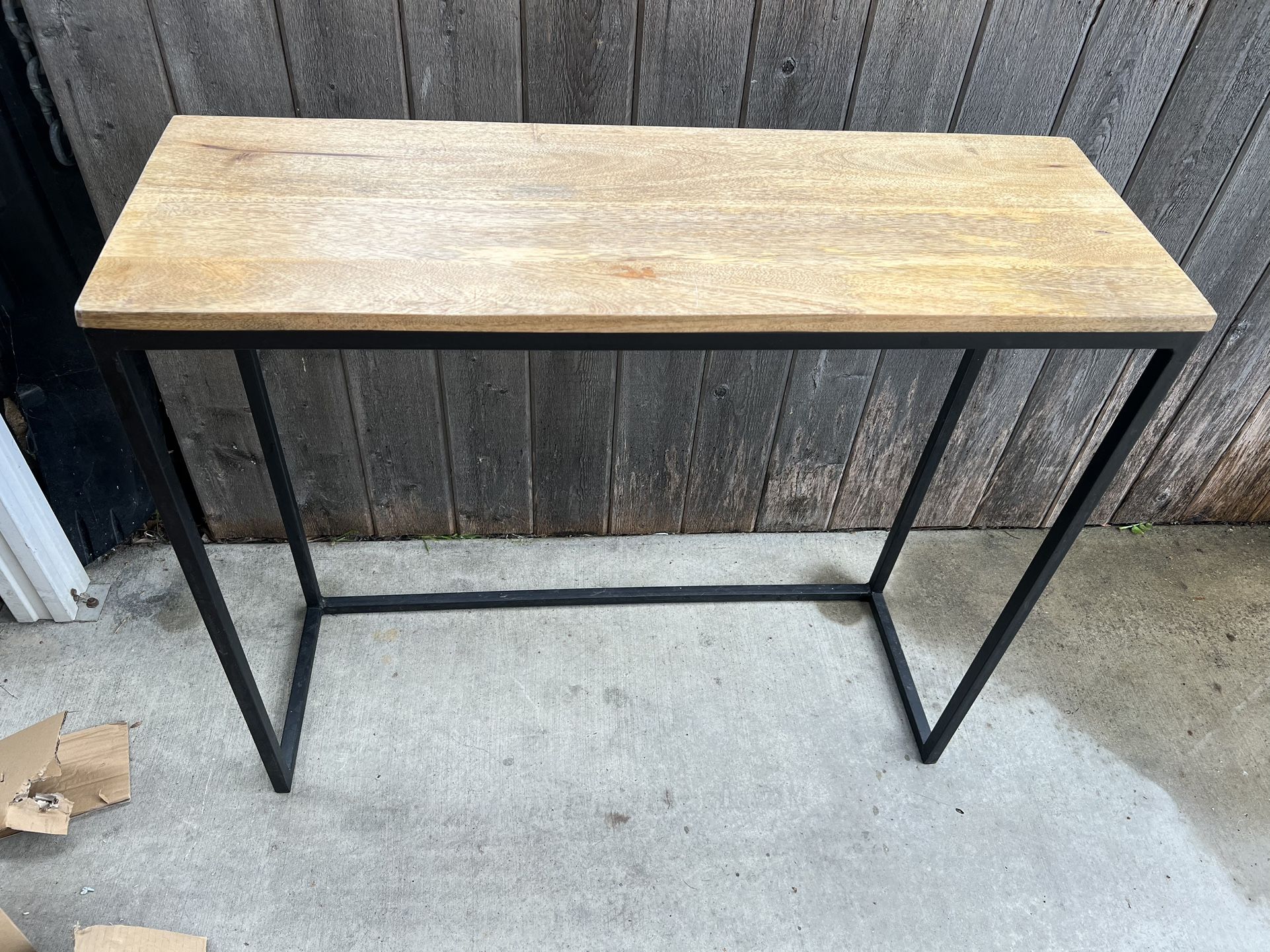 Wood And Metal Console Table
