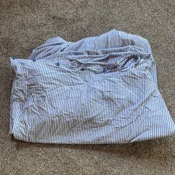 Full Duvet Cover Like New Blue And White Stripes 