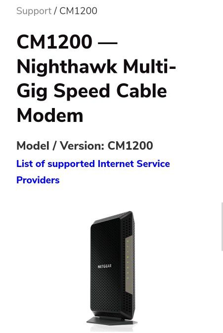 Nighthawk CM1200 Cable modem