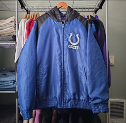 NFL Men's Indianapolis Colts Full Zip Hooded Puffer Jacket Size XXL