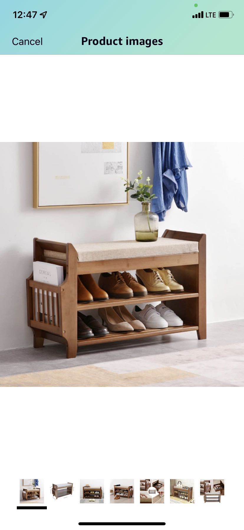 10 Bamboo Shoe Rack Bench, 2 Tier Shoe Organizer with Storage Basket Shoe Seat Bench with Soft Cushion Padded & Side Drawer for Hallway Entryway Livin