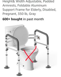 Toilet safety rail grab bar handle support