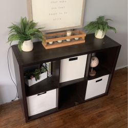 Shelf w/ All Trinket as is Including Plants Candle Holder Etc.