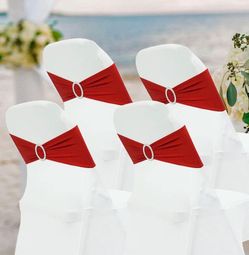 Red spandex chair sashes