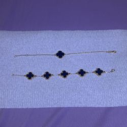 21k Gold Bracelet Set  (van Cleef Inspired) 