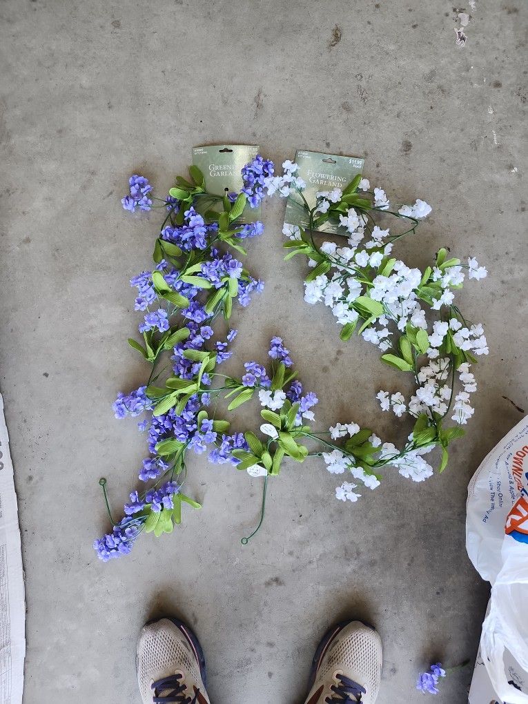Purple And White Flower Garland