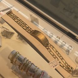 14K Gold Name Plate Bracelet 