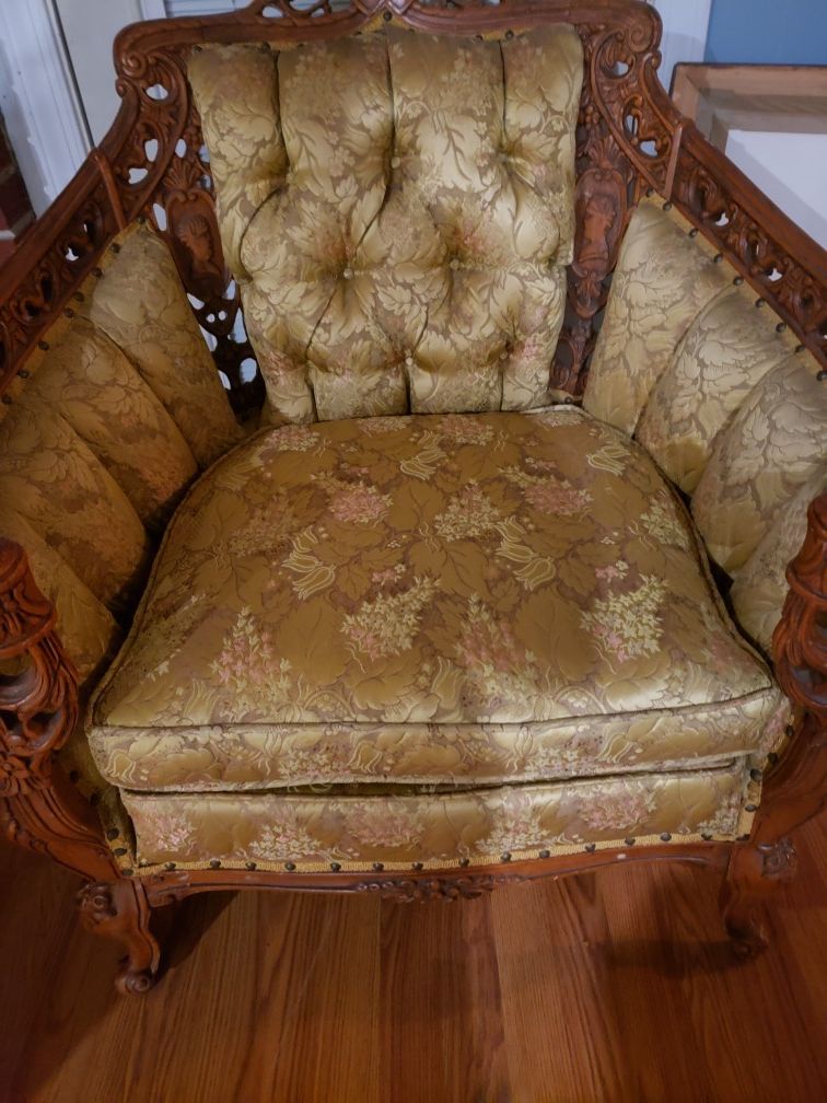 Antique custom built chair and couch