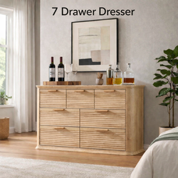 7 Drawer Dresser  wooden natural  color  waterproof  easy to clean