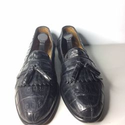Belverde Florence Black Crocodile  Slip Ons Tassel Loafers Shoes Men’s Sz 11.5M