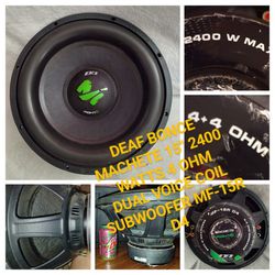 Deaf Bonce Machete 15" 2400 Watts 4+4 Ohm Dual Voice Coil Subwoofer