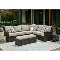 Outdoor Sofa With Ottoman/bench