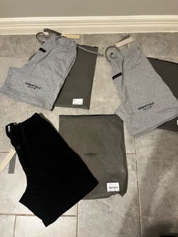 Essentials fear of god shorts two grey and one black