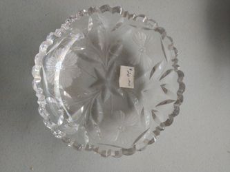 Cut glass Crystal nappy dish