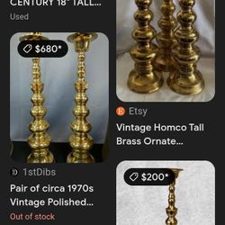 Tall Brass Candle Holders