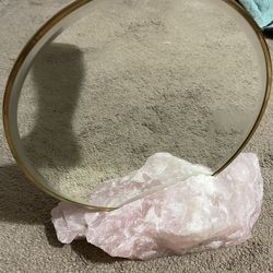 Real Rose Quartz Weighing 8 Pounds With Mirror