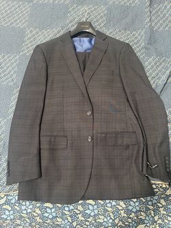 NEW  Dark Gray Plaid Suit Jacket
