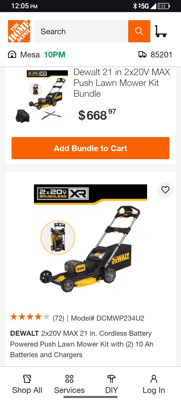 DeWalt Battery Operated Lawn Mower