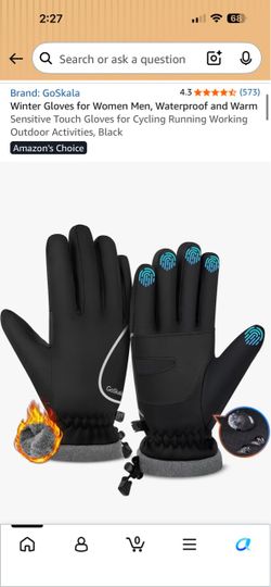 GoSkala Waterproof Winter Gloves Black