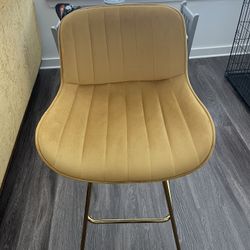 Set Of 2 Mustard Yellow Bar Stools