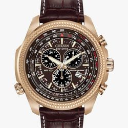 Citizen Mens Gold Eco-Drive Weekender Brycen Chronograph Watch