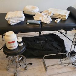 Complete equipment for providing in-home massage services