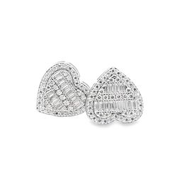Sterling Silver VVS Moissanite 0.91 CTW Heart Earring