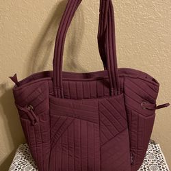Vera Bradley Iconic Glenna Satchel Shoulder Bag Raspberry Radiance Purple