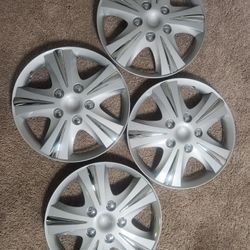 4 Silver-Chrome GT-5 Wheel Covers 15"