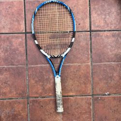 BABOLAT Drive Lite 100 Sq In Racket Blue White Black 9 oz. TENNIS RACQUET 4 3/8"