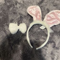 Pink Bunny 🐰 Ears With Bow 