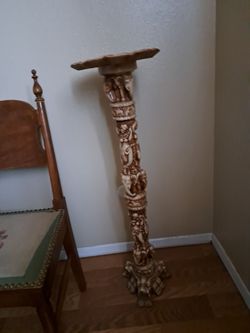 Pair of 3 ft. ivory pedestals, bought in u1983 in Sigonella. Sicily