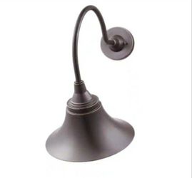 Progress Lighting Glenlake 1-Light Antique Bronze 19.6 in. Outdoor Wall Mount Gooseneck Wall Lantern Sconce