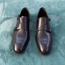 Dress Shoes : Kingston Double Buckle Black Italian Calfskin