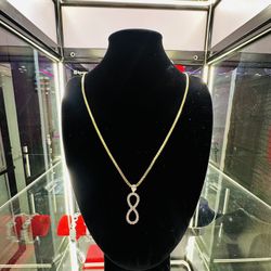 Gold Infinity Moissanite Diamond Necklace