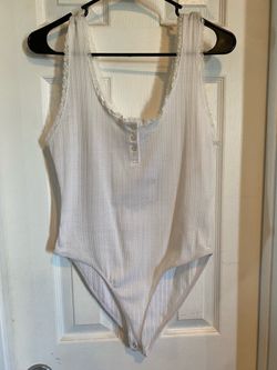 White Tank Top Bodysuit NWT L