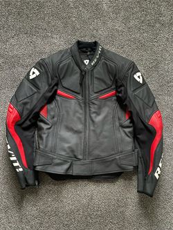 Revit Masaru Motorcycle Leather Jacket Black/Red 