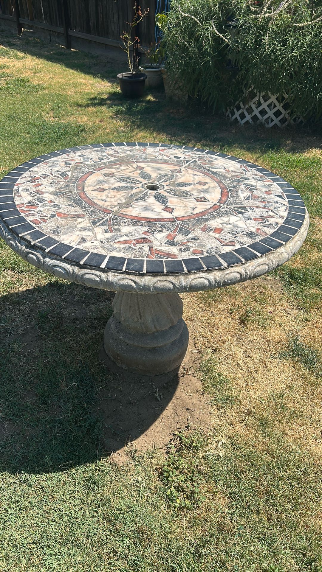 Cement Table With Benches