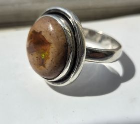 925 Fire Opal Ring Size 6