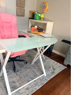 Desk and massage chair