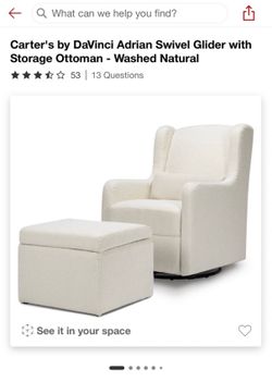 Swivel Glider chair with storage ottoman