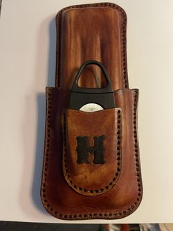 Sophisticated Handmade Real Leather 3 Cigar Case